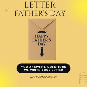 Carta personalizada para el Día del Padre escrita a mano por un hijo o hija. Regalo emotivo para papá. Carta "Abrir cuando". Regalo de cápsula del tiempo.