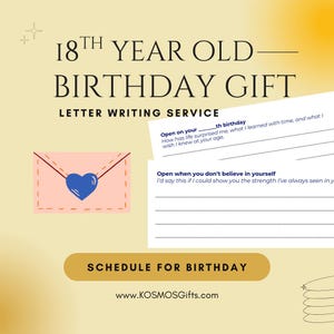 Servicio de redacción de cartas de regalo para el 18.º cumpleaños Cápsula del tiempo Regalo de cumpleaños Hijo Hija Futuro Entrega de mamá o papá Calendario de recuerdos