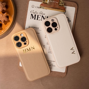 Custodia personalizzata in pelle vegana per iPhone 16 Pro SE, iPhone 15 14 Pro Max, custodia 13 12, custodia per iPhone con iniziale personalizzata, regalo per la mamma