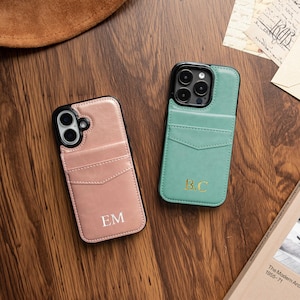 Gepersonaliseerde telefoonhoes met 6 kaartsleuven, iPhone-hoesje voor iPhone 16 Pro, 15 14 Pro, 13 12 11, iPhone 12 mini-hoesje, iPhone-hoesje cadeau voor moeder