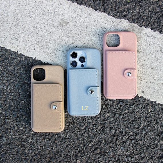 Personalized wallet phone case with card slot iPhone Case For 17 Pro Max, 17 15 14 Pro, 13 12 Case, Initials Case For iPhone 16 pro case