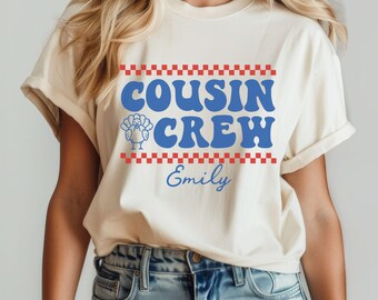 Custom Cousin Crew Thanksgiving T-Shirt, Personalized Matching Family Group Shirts