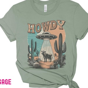 UFO Cow Abduction Shirt,Western Vintage Retro Graphic Alien Tshirt,Alien abduction cow hoodie,Paranormal Sweatshirt,howdy ufo tee sweatshirt
