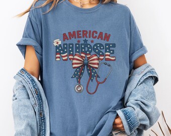 Nurse 4th of July Shirt,Fourth of July Nurse Shirt,July 4th RN Shirt,Gift for Nurse,Comfort Colors® Nurse Crew Shirt,Patriotic Nurse Tshirt