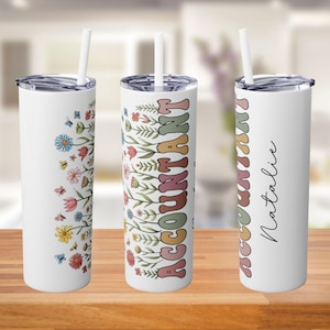 Custom Accountant Skinny Tumbler,Personalized Accountant tumbler,Gift for Accountant,CPA gift,Bookkeeper gift,Accounting firm team gift
