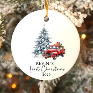 Baby&#39;s First Christmas Ornament,Custom Baby ornament,Baby&#39;s 1st Christmas truck ornament,baby boy christmas ornament,newborn gift