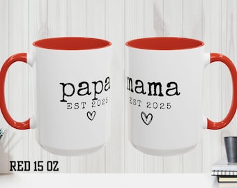 Custom Mom Dad mug,Personalized dad mom mug,Mom and Dad Mug Set,First time Gift for New Parents,Pregnancy Baby Shower Christmas mom dad gift