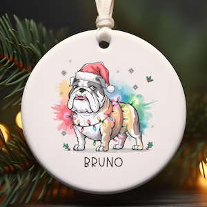 Custom christmas bulldog Ornament,bulldog Gift,dog lover gift,bulldog Christmas Ornament,personalized bulldog ornament,dog mom gift