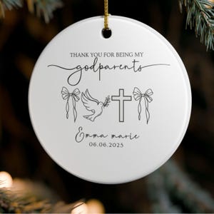 Custom Personalized godparents ornament Godparents Thank You ornament Christmas Ornament for Godmother Godfather Proposal Baptism gift