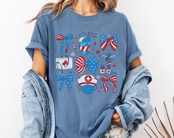 Nurse 4th of July Shirt,Fourth of July Nurse Shirt,July 4th RN Shirt,Gift for Nurse,Comfort Colors® Nurse Crew Shirt,Patriotic Nurse Tshirt