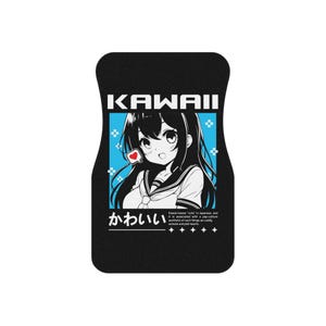 Kawaii Anime Car Mats Set, Cute Car Floor Mats, Kawaii Gifts for Anime Lovers, Fun Car Accessories, Japanese Style Interior Decor