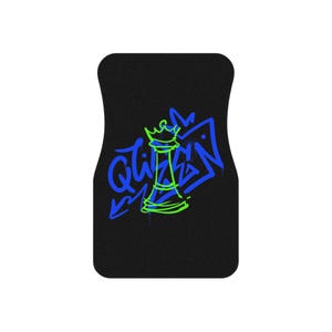 Graffiti Car Mats Set - Queen Design, Custom Auto Accessories for Car Enthusiasts, Unique Gift for Him/Her, Car Decor, Birthday Present