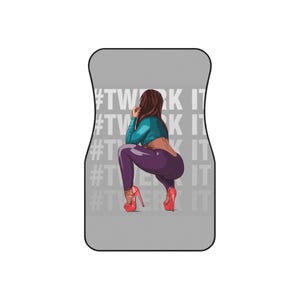 Trendy Car Mats Set, Stylish Floor Mats, Unique Vehicle Accessories, Fun Car Decor, Gift for Car Lovers, #TwerkIt Design