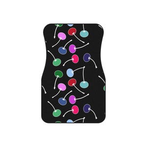 Colorful Cherry Car Mats Set - Fun and Decorative Floor Protectors, Custom Auto Accessories, Gift for Car Lovers, Unique Car Decor
