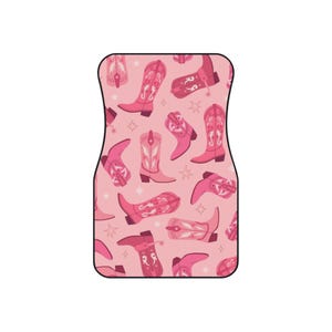 Pink Cowboy Boot Car Mats Set - Fun Automotive Accessories, Western Decor, Gift for Rodeo Lovers, Car Interior Enhancements
