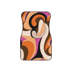 Stylish Car Mats for a Trendy Ride | Set of 4, Funky Floor Mats, Unique Auto Accessories, Modern Vehicle Decor, Colorful Car Interior