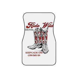 Cowboy Car Mats Set, Ride Wild, Cowboy Decor, Automotive Accessories, Rustic Gifts for Truck Lovers