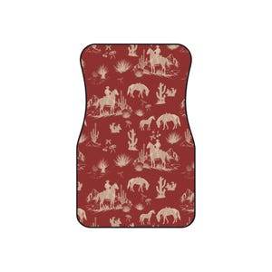Rustic Western Car Mats Set - Southwest Style Floor Mats, Cowboy Decor, Animal Print Floor Protectors, Unique Gift for Road Trips