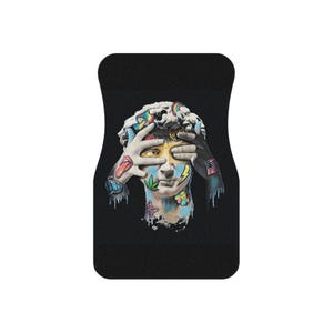 Unique Artistic Car Mats Set, Funky Car Accessories, Custom Floor Mats, Gift for Car Lovers, Decorative Car Floor Pads