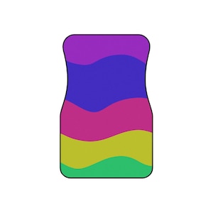 Vibrant Wave Car Mats Set of 4 - Colorful Floor Mats for Cars, Boho Style, Gift for Car Lovers, Interior Decor