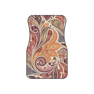 Stylish Car Mats, Floral Design Auto Mats, Set of 4, Personalized Gift for Car Lovers, Home Decor for Cars, Unique Car Accessories