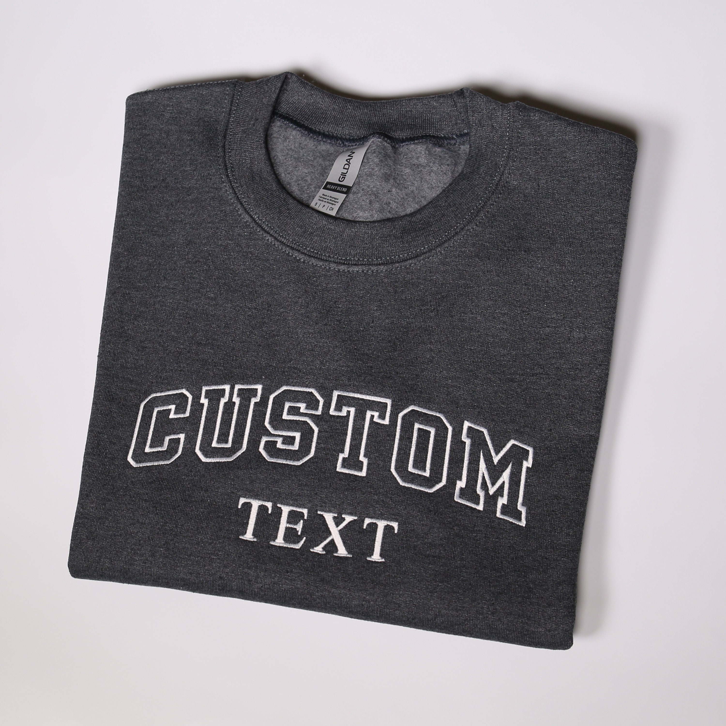 Thick Fleece Sweatshirt with Text Embroidery