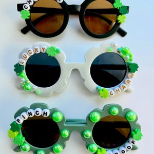 St Patrick’s Day Sunglasses, Personalized Sunglasses for Kids, Sunglasses, Custom Name Sunglass, Gifts for Kids, St Pattys Day Gifts