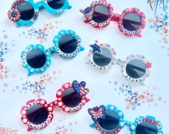 4th of July Sunglasses America Patriotic Sunglasses USA Personalized Sunglasses for Kids Sunglasses Custom Name Sunglasses Gifts for Kids