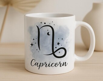 Capricorn Zodiac Mug – Ambitious Soul Zodiac Cup | Capricorn Gift for Her | Earthy Astrology Mug | Classy Celestial Coffee Cup (11oz)