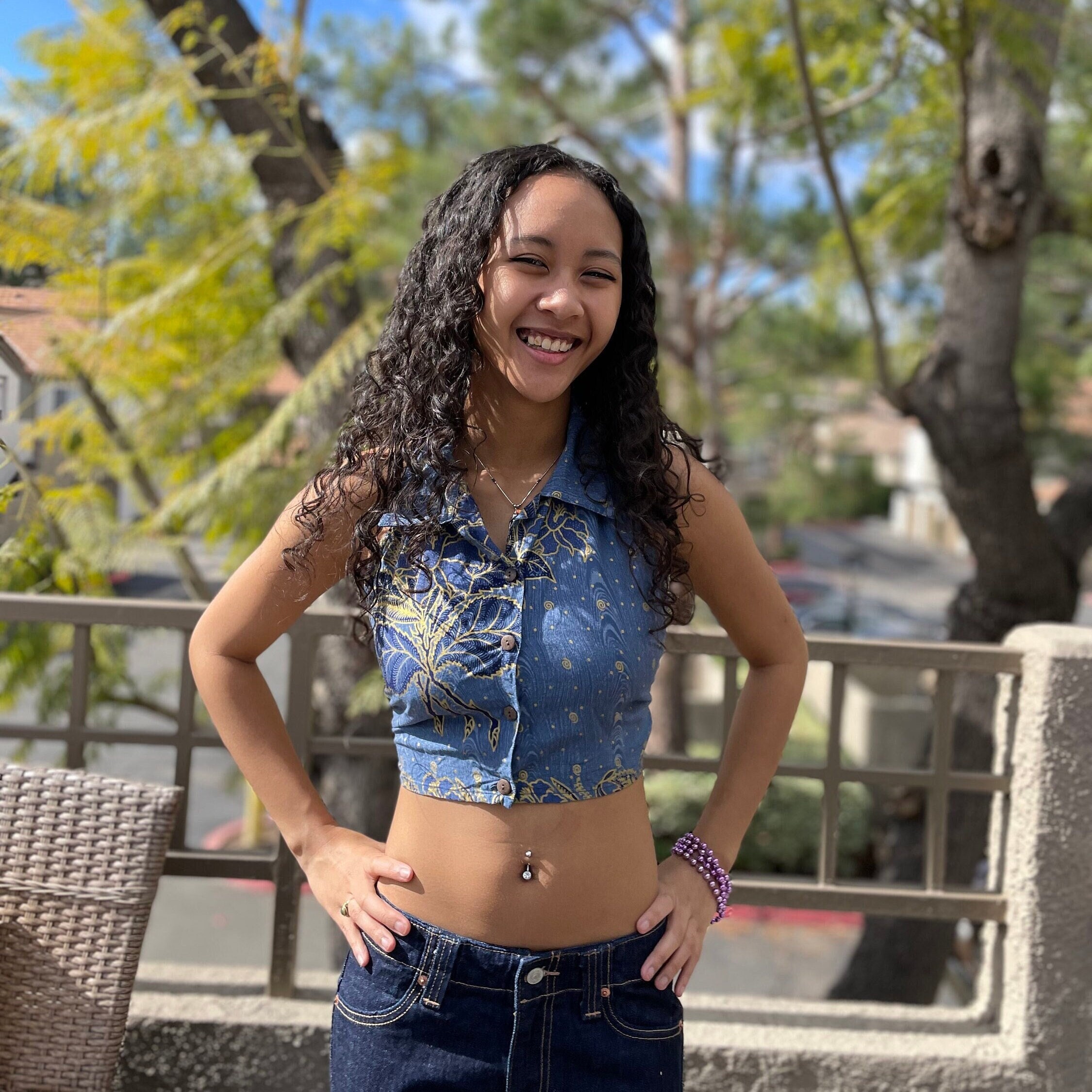 blue hawaiian halter top