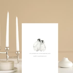 Valentijnsdagkaart Penguin Love, afdrukbare sjabloon, digitale download, 9,9 inch