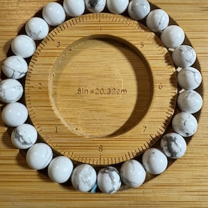 White Howlite Calming Bracelet – Anxiety Relief, Crown Chakra, and Inner Peace Crystal Jewelry