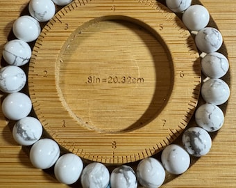 White Howlite Calming Bracelet – Anxiety Relief, Crown Chakra, and Inner Peace Crystal Jewelry