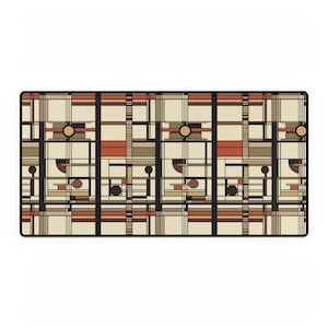 Frank Lloyd Wright Style Desk Mat: Geometric Architecture Office Decor