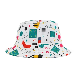 Bucket Hat, Retro 80s Surfer Beach Hat, Vintage Sun Cap, Hipster Headwear, Summer Outdoor Accessory