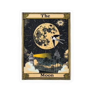 Adesivo originale Moon Tarot - Astrologia, Celeste, Mistico per laptop, bottiglia d'acqua, auto - Adesivi in vinile Kiss-Cut