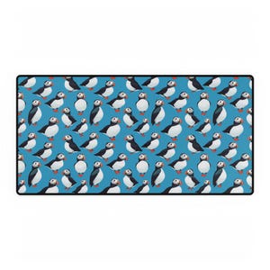 Puffin Desk Mat, Mouse Pad, Cute Bird Pattern, Office Accessories, Desk Protector, Work From Home Essentials