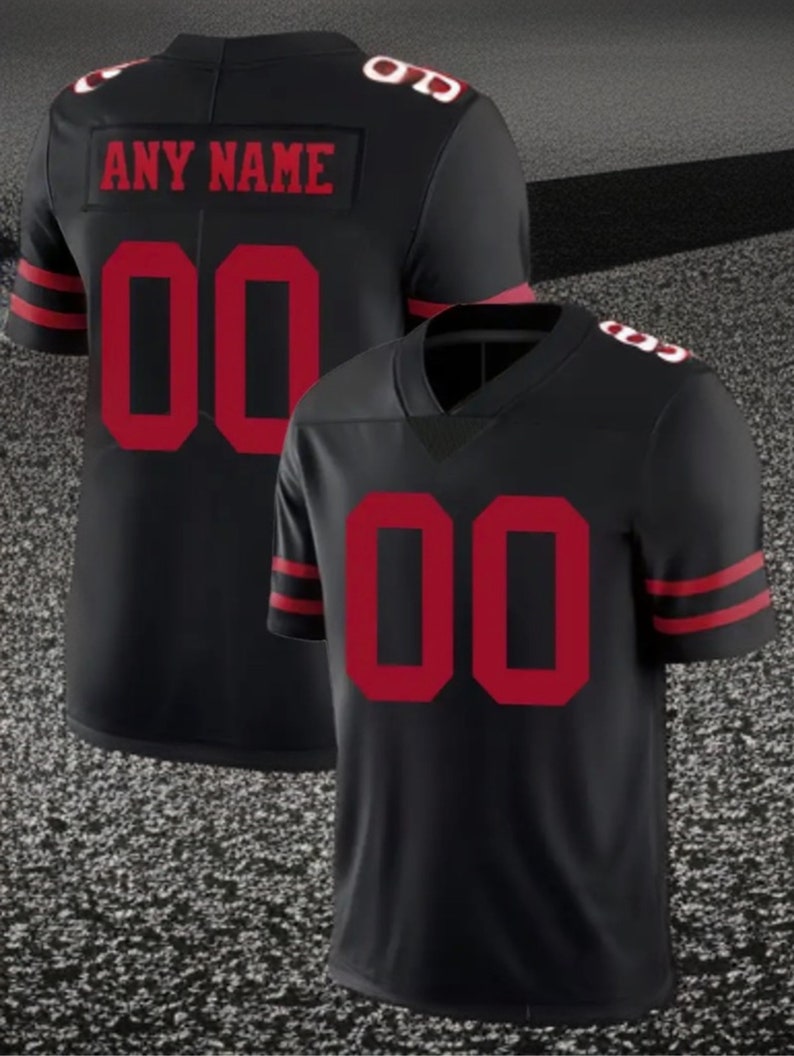 Personalized Men's American Football Jersey, Custom Name & Number, V-neck Short Sleeve Rugby Shirt For Men, Birthday Gift For Him image 2