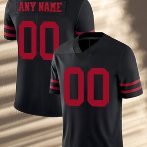 Personalized Men's American Football Jersey, Custom Name & Number, V-neck Short Sleeve Rugby Shirt For Men, Birthday Gift For Him image 6