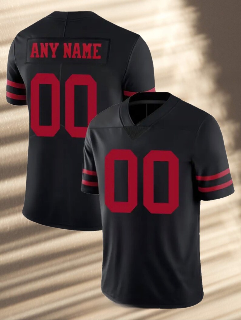 Personalized Men's American Football Jersey, Custom Name & Number, V-neck Short Sleeve Rugby Shirt For Men, Birthday Gift For Him image 6