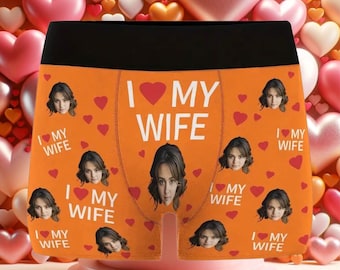 Customized Photo Print Clothing, Men's Briefs, Personalized Underwear, Photo Head Pattern, Anniversary Valentine's Day Gift, Custom Gift
