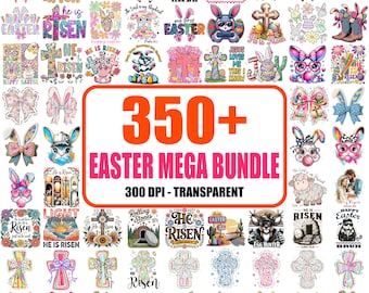 350+ Easter mega bundle png, He Is Risen png, Christian Easter png, Bunny & Egg Easter png, Easter sublimation, amen png