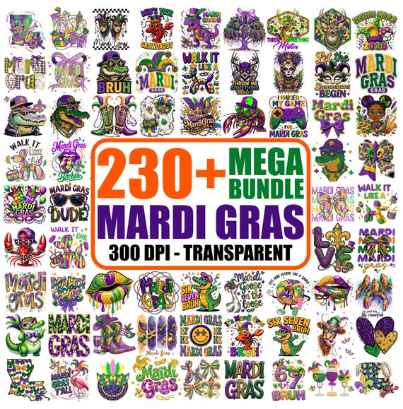 230+ Mardi Gras png Mega Bundle, Mardi Gras Clipart, Fat Tuesday png, Crawfish Mask Bow png, Mardi Gras 2026, Mardi Gras sublimation