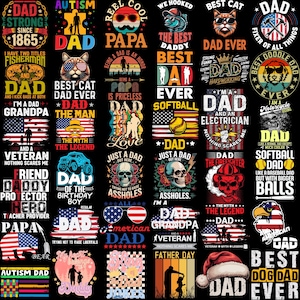 600+ Dad PNG Bundle, Father Daddy Designs, Sports, Funny, Papa (Instant Download) image 5
