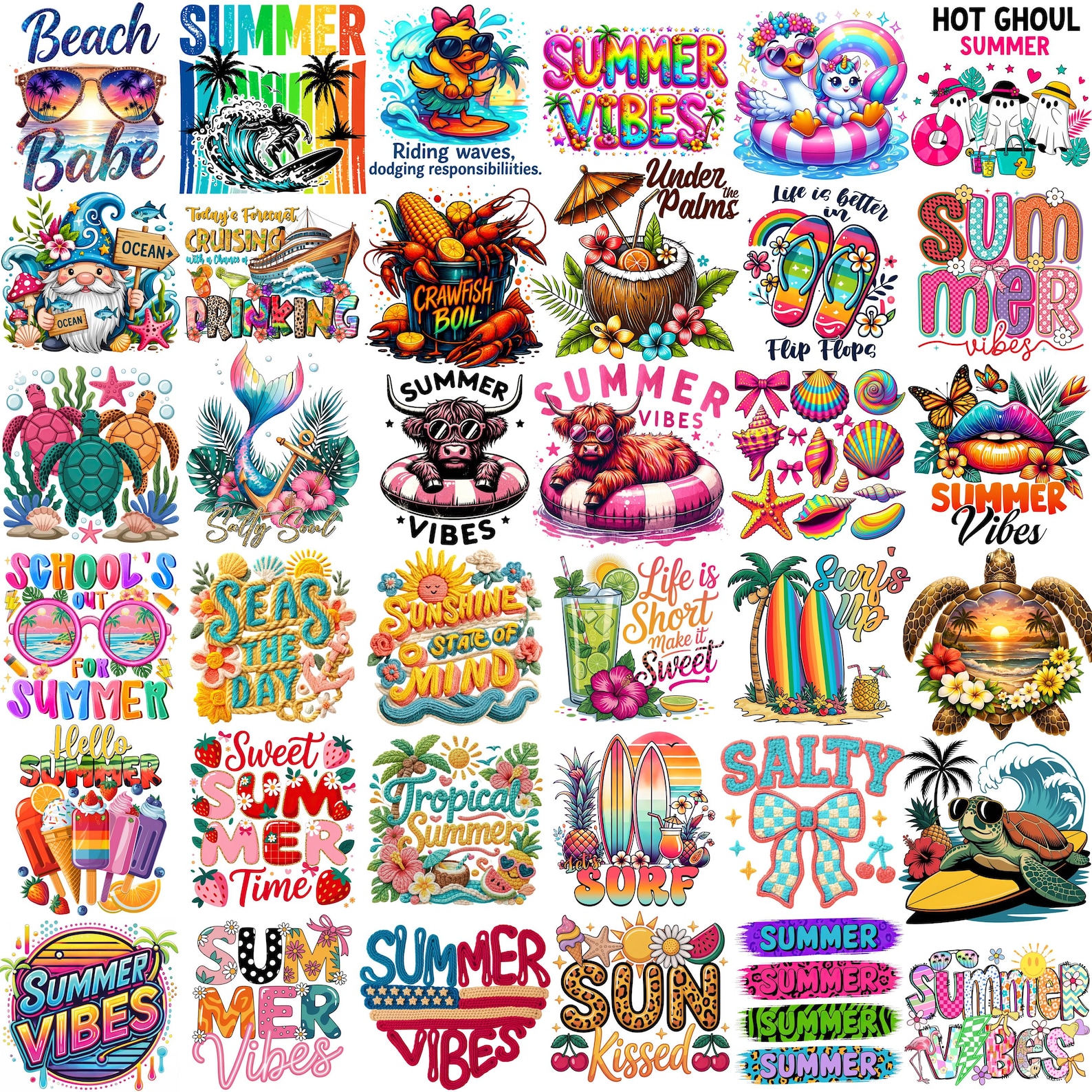 500+ Summer PNG Mega Bundle, Tropical Beach Clipart (digital Download ...