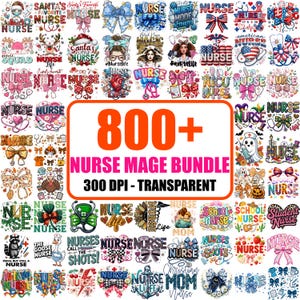 800+ sjuksköterske-PNG-megabunt, stetoskopbåge-clipart, säsongsbetonade designer (digital nedladdning)
