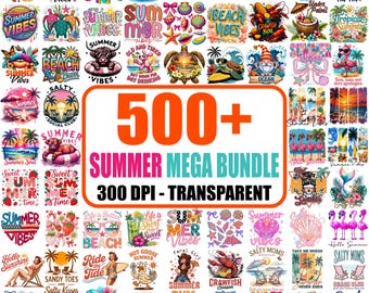 500+ Summer PNG Mega Bundle, Tropical Beach Clipart (Digital Download)