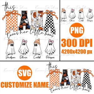 Mama Loves Me Ghost SVG Bundle: Editable Halloween Design (Commercial Use)