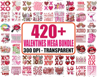 420+ Valentine PNG Mega Bundle, Hearts, Cupid, XOXO (Digital Download)