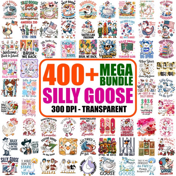 400+ Silly Goose png mega bundle, Funny Goose png, Seasonal Goose png, Nurse Goose png, Teacher Goose png, Summer & Holiday Goose
